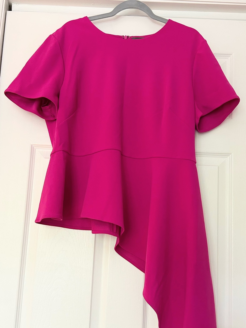 Vince Camuto Modern Imprint Asymmetrical Top in Pink Shock